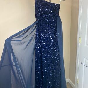 Stunning Blue Sequin Pageant Gown